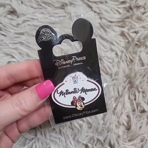 Disney Parks Minnie Mouse Name Badge Tag Pin Trading Disneyland New NIP ✨️💫